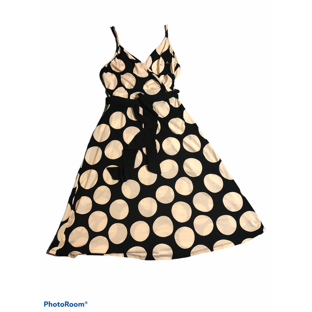 Merona Dress Fit Flare Spaghetti Strap Black White